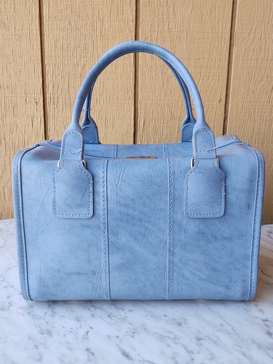 Samsonite Handbags - SAMSONITE BOSTON BAG POWDER BLUE FOOTED CARRY ON MAKE UP CASE  LEATHER LIKE
